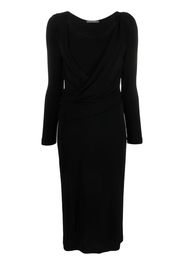 Alberta Ferretti round-neck long-sleeve dress - Black