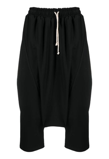 cropped stretch-cotton drop-crotch trousers