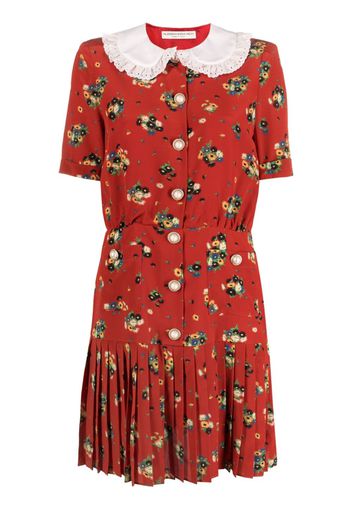 Alessandra Rich floral-print silk minidress - Red