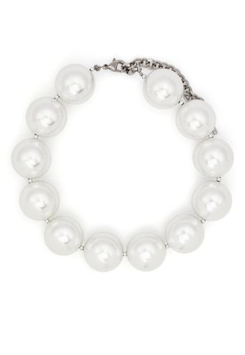 Alessandra Rich faux-pearl chain-link necklace - White
