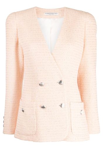 Alessandra Rich sequin-embellished tweed blazer - Pink