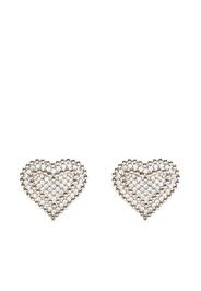 Alessandra Rich heart-shaped earrings - Silver