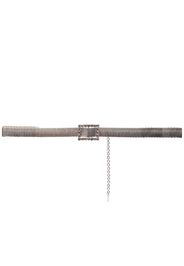 Alessandra Rich crystal-buckle box-chain belt - Silver