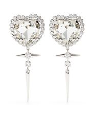 Alessandra Rich Crystal-embellished heart-shaped earrings - Silver