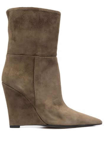 Alevì 115mm suede wedge boots - Green