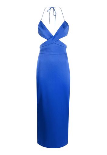 Alex Perry Mason satin cut-out midi dress - Blue