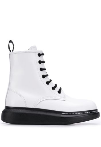 ALEXANDER MCQUEEN platform ankle boots - White