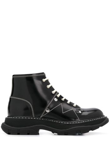 ALEXANDER MCQUEEN tread lace-up boots - Black