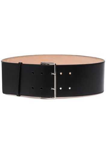 black leather waist belt