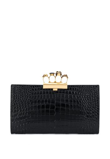 Four Ring embossed clutch bag