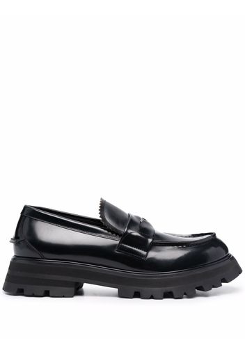 Alexander McQueen ridged leather loafers - Black