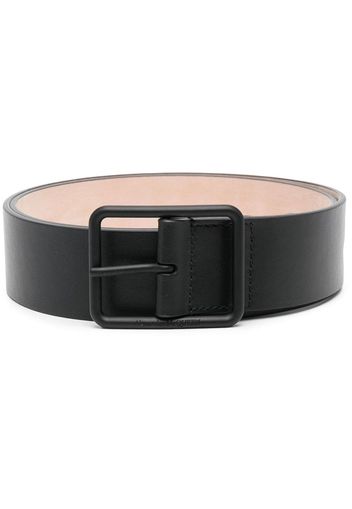 Alexander McQueen engraved-logo buckle belt - Black