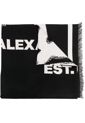 Alexander McQueen Graffiti logo oversized scarf - Black