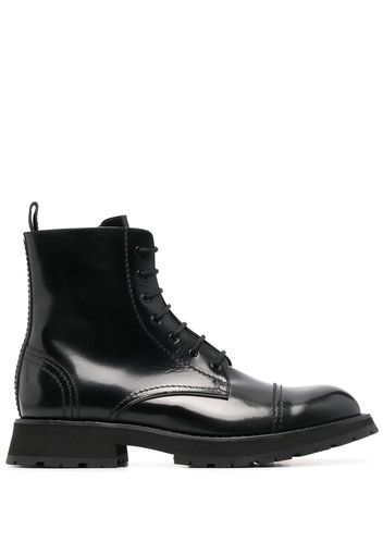 Alexander McQueen lace-up leather ankle boots - Black