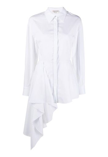 Alexander McQueen long-sleeve asymmetric shirt - White