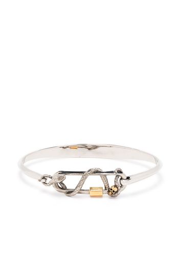 Alexander McQueen snake-motif thin bracelet - Silver