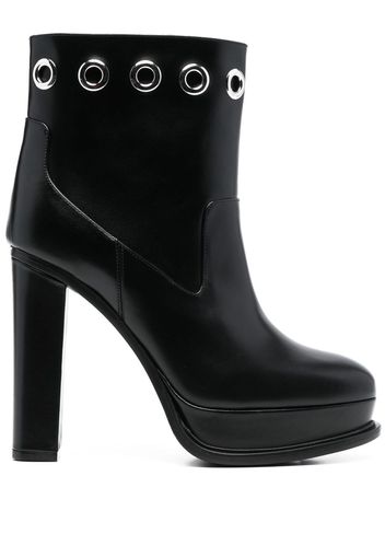 Alexander McQueen 130mm platform-sole eyelet boots - Black