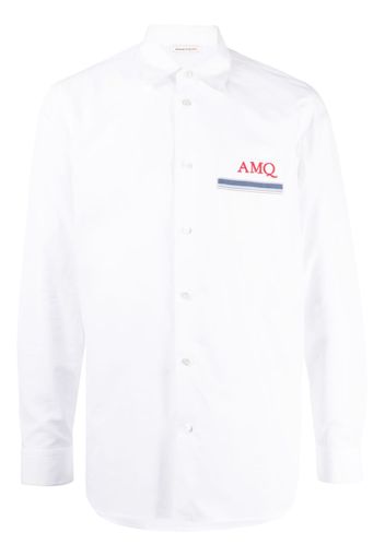 Alexander McQueen embroidered monogram logo shirt - White