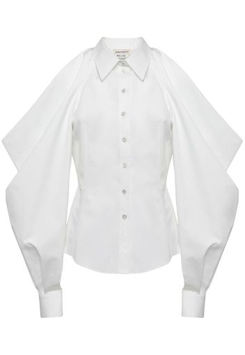 Alexander McQueen slashed drape sleeve shirt - White