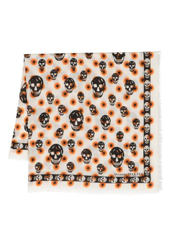 Alexander McQueen skull wool scarf - Neutrals