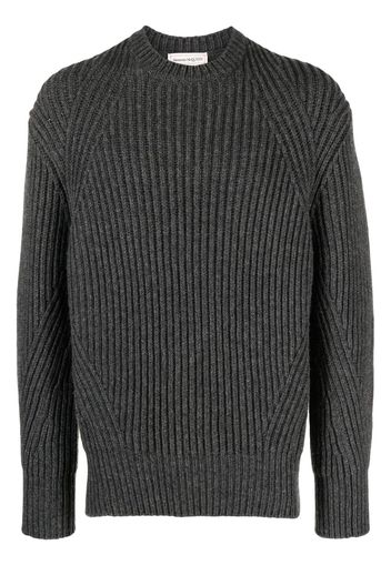 Alexander McQueen ribbed-knit wool jumper - Grey