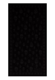 black cotton skull embroidered beach towel