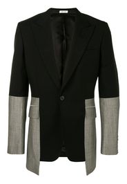 two-tone single-breasted suit jacket