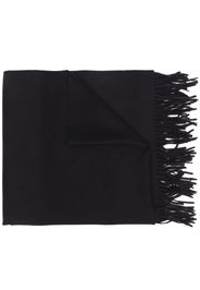 Alexander McQueen logo-embroidered tasseled scarf - Black