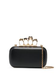 Alexander McQueen leather Skull Four-Ring clutch bag - Black