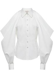 Alexander McQueen slashed drape sleeve shirt - White