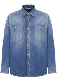 Alexander McQueen dart-detail denim shirt - Blue