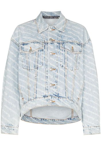 Falling Back logo-print denim jacket