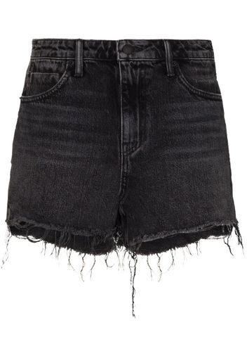 raw-hem denim shorts