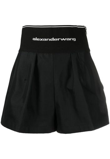 Alexander Wang logo-waistband shorts - Black