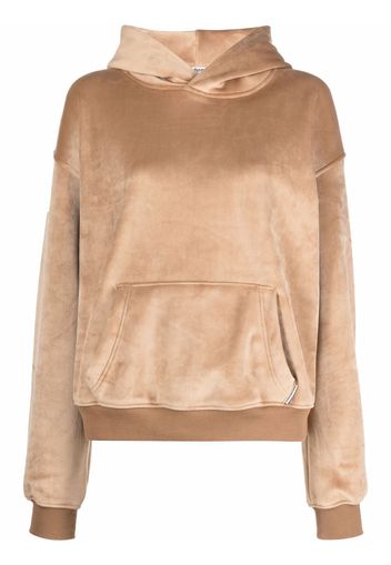 Alexander Wang suede-effect long-sleeved hoodie - Brown