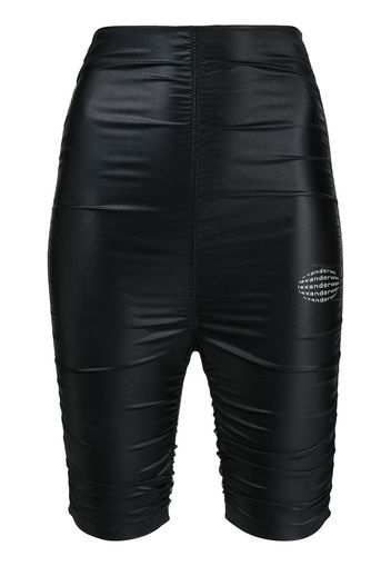 Alexander Wang ruched high-rise cycle shorts - Black