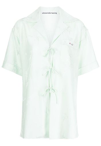 Alexander Wang silk-jacquard pyjama shirt - Green