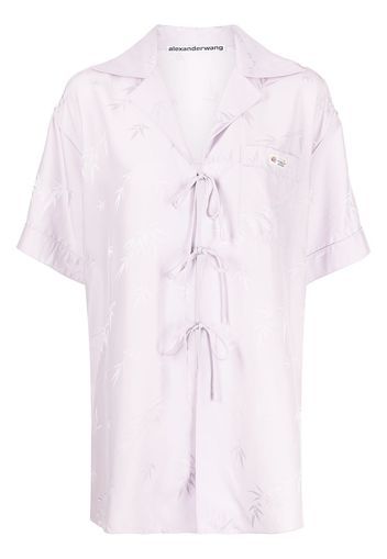 Alexander Wang silk-jacquard pyjama shirt - Purple