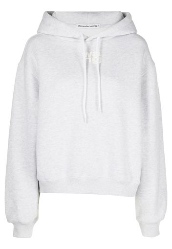 Alexander Wang rubberised logo cotton hoodie - Grey