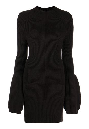 Alexander Wang flared-cuff knitted dress - Brown