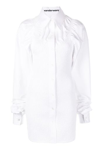 Alexander Wang shirred hourglass shirt dress - White