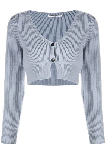 Alexander Wang ribbed-knit cropped cardigan - Grey