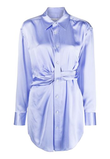 Alexander Wang draped satin shirt dress - Purple