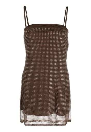 Alexander Wang bead-embellished mini dress - Brown