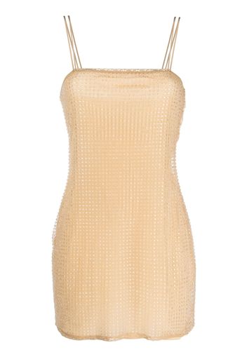 Alexander Wang bead-embellished mini dress - Neutrals