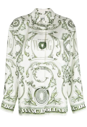 Alexander Wang Money-print silk shirt - Neutrals