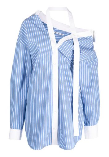 Alexander Wang striped asymmetric shirtdress - Blue