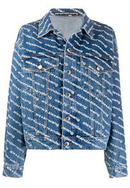 logo print denim jacket