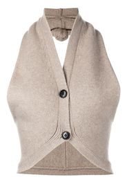 Alexander Wang sleeveless halterneck cardigan - Brown