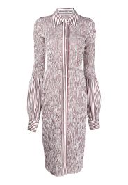 ALEXANDER WANG ruched stripe-print shirt dress - White